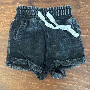 EUC Little Bipsy Black Stonewashed Denim Shorts 6-12M